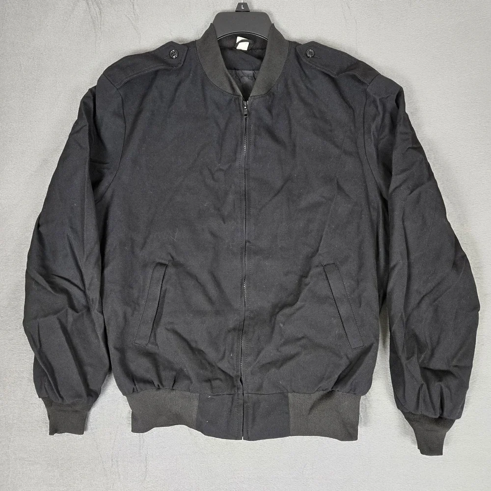 Neptune Garment Co Jacket Mens 44 Long‎ Wool Polyester Blend Black Army Officer